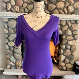 Ribbed V neck 3/4 sleeve